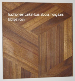 Traditioneel parket basralocus hongaars blokpatroon